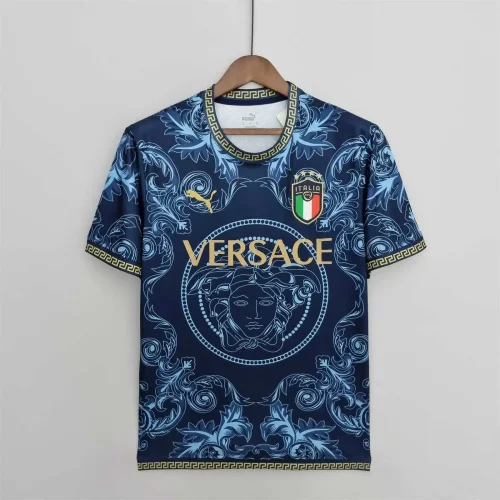 Italy 2023-24 x Versace blue Soccer jersey