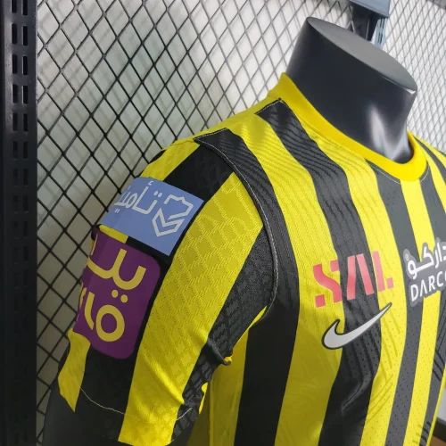 2023-24 Ittihad Home Player version soccer jerseys   (The player version is more slim fit, it is recommended to buy one size larger)