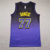25 Lakers Gradient Purple City Edition No. 77 Doncic