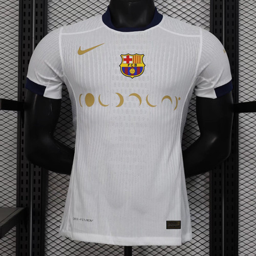 2024-25 Barcelona  White special player version jersey (The player version is more slim fit, it is recommended to buy one size larger)