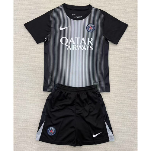 2025-26 .Paris Saint Germain black goalkeeper kid kit