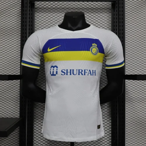 New Saudi Al-Nassr Second Away White Player version soccer jerseys   (The player version is more slim fit, it is recommended to buy one size larger)
