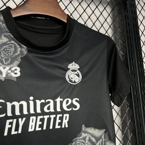 2024-25 Real Madrid  Y3 Rose Special Edition black Kids Kit