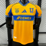 2025-26 Tigres home player version jersey  (The player version is more slim fit, it is recommended to buy one size larger)