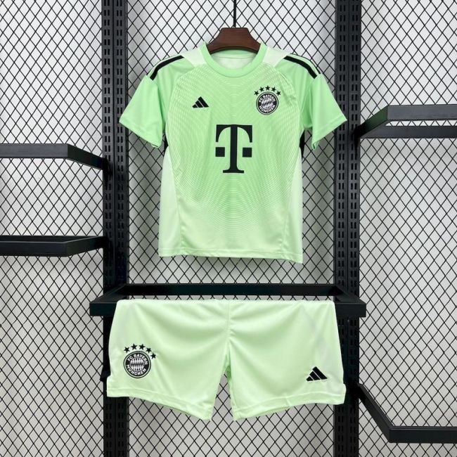 2025-26 Bayern Munich Green Goalkeeper Kids Kit