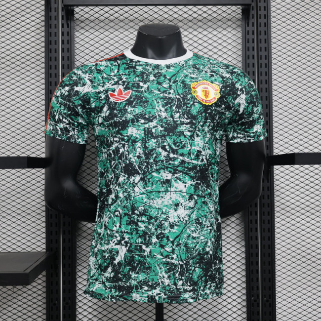 2024 Manchester United Green Joint version Player version jersey(The player version is more slim fit, it is recommended to buy one size larger)