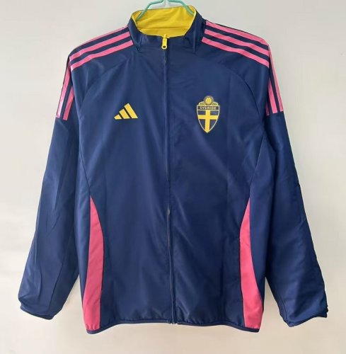 2025-26 Sweden blue yellow reversible Windbreaker