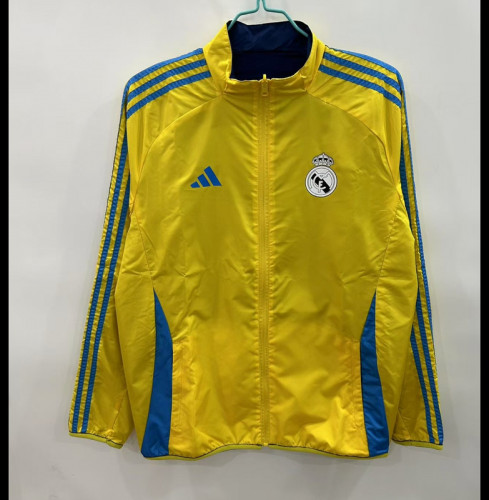 2025-26 Real Madrid  yellow and blue reversible windbreaker