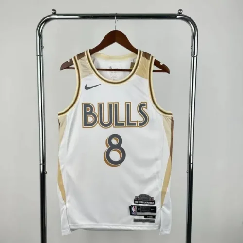 Season 2025 Chicago Bulls White No.8 LAVINE NBA Jersey