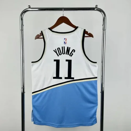 Season 2025 Atlanta Hawks White No. 11 YOUNG NBA Jersey