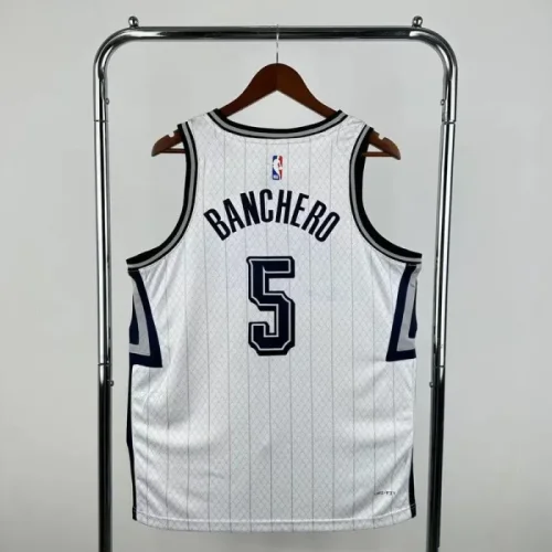 Season 2025 Orlando Magic White No. 5 BANCHERO NBA Jersey