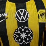 2025-26 Al-Ittihad Home Player Version Soccer Jersey  (The player version is more slim fit, it is recommended to buy one size larger)