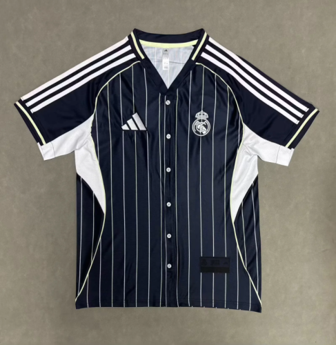 2025-26Real Madrid Dark Blue baseball Jersey