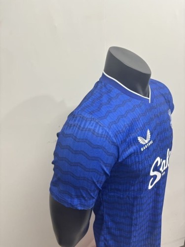 Everton 2025-26 home player version soccer jersey size(The player version is more slim fit, it is recommended to buy one size larger)