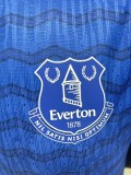 Everton 2025-26 home player version soccer jersey size(The player version is more slim fit, it is recommended to buy one size larger)