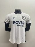 West Ham United 2025-26 Away player version size(The player version is more slim fit, it is recommended to buy one size larger)