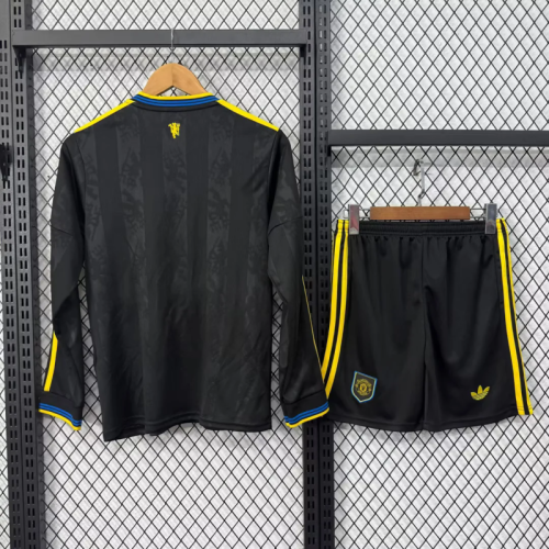 Manchester united 2025-26 Third Away long sleeve Kids Kit