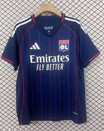 Lyon 2025-26 Away soccer jersey size