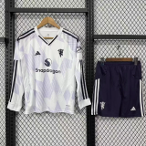 Manchester united 2025-26 Away long sleeve Kids Kit
