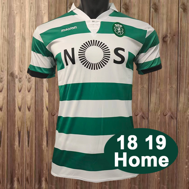 Retro Sporting Lisbon 2018-19 Home Jersey  (The player version is more slim fit, it is recommended to buy one size larger)