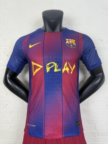 Barcelona 2025-26 Home Player version jersey With New Sponsor(The player version is more slim fit, it is recommended to buy one size larger)