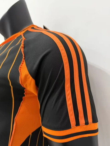 Real Madrid 2025-26 black orange Player Version Baseball jersey  (The player version is more slim fit, it is recommended to buy one size larger)