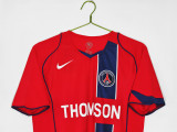 Retro PSG 2004-05 Away Red Soccer jersey10