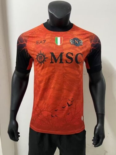 Naples Napoli 2025-26 Halloween version Red Player Edition soccer Jersey  (The player version is more slim fit, it is recommended to buy one size larger)