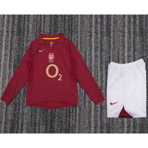 Retro Arsenal 2005-06 home Long Sleeve red kids