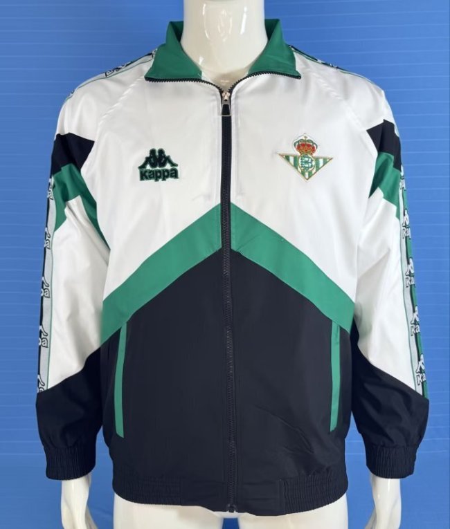 Real Betis 1996-97 Black white and Green windbreaker