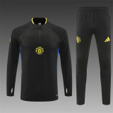 Manchester United 2025-26 Black Half zipper training clothes