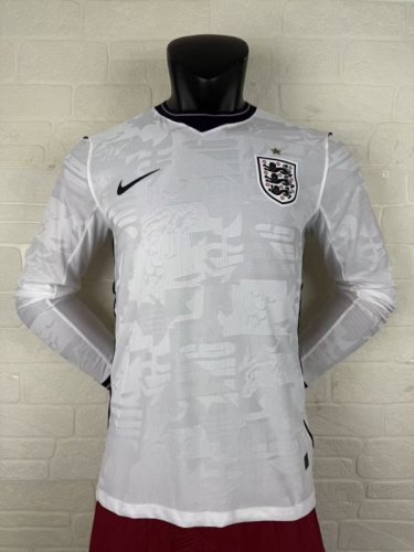 England 2026 World Cup home long sleeeve Player Version   (The player version is more slim fit, it is recommended to buy one size larger)
