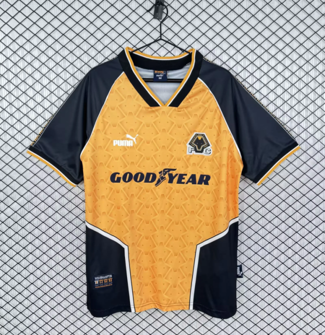 Retro Wolverhampton Wanderers 1996-98 home soccer jersey