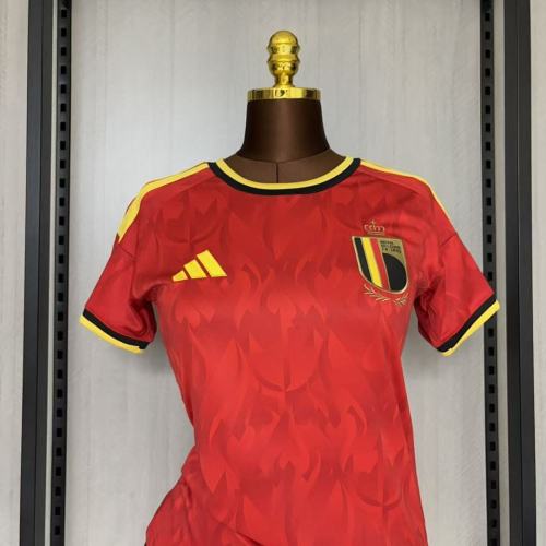 Woman Belgium 2025-26 Home soccer jersey(The player version is more slim fit, it is recommended to buy one size larger)