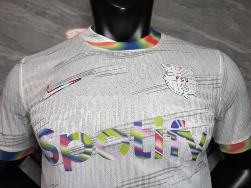 Barcelona 2025-26 White Special Player version jersey(The player version is more slim fit, it is recommended to buy one size larger)