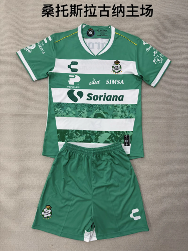 Santos Laguna 2025-26 home soccer jersey kid kit
