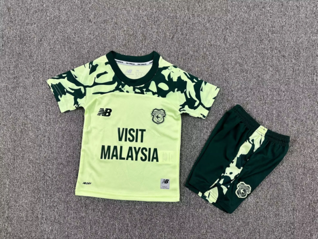 kids kit Cardiff City 2025-26 Away soccer jersey