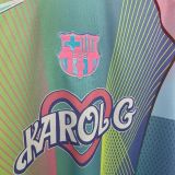 Mens Barcelona 2025-26 Blue and Pink Karol G Jersey