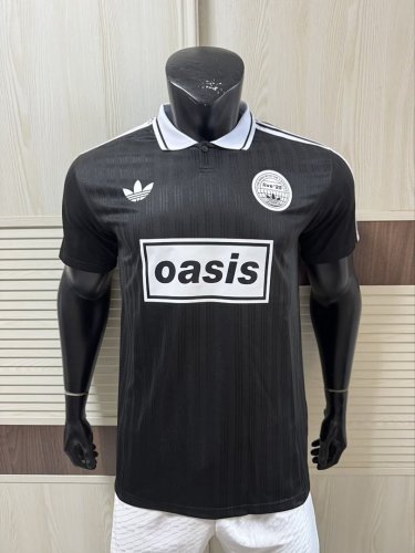 2025-26 AD x Oasis Tour Jacquard Black font 25 Player Version Jersey  (The player version is more slim fit, it is recommended to buy one size larger)