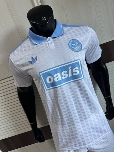 2025-26 AD x Oasis Tour Jacquard Blue and White font 25 Player Version Jersey  (The player version is more slim fit, it is recommended to buy one size larger)