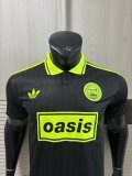 2025-26 AD x Oasis Tour Jacquard Black and Green font 25 Player Version Jersey  (The player version is more slim fit, it is recommended to buy one size larger)
