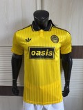 2025-26 AD x Oasis Tour Jacquard Yellow font 25 Player Version Jersey  (The player version is more slim fit, it is recommended to buy one size larger)