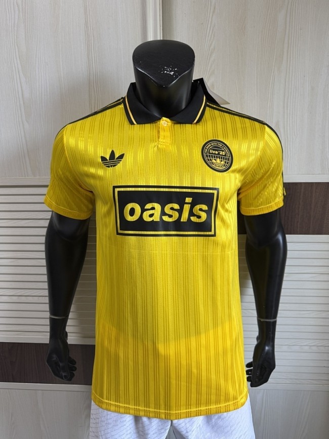 2025-26 AD x Oasis Tour Jacquard Yellow font 25 Player Version Jersey  (The player version is more slim fit, it is recommended to buy one size larger)