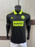 2025-26 AD x Oasis Tour Jacquard Black and Green font 25 Player Version Jersey  (The player version is more slim fit, it is recommended to buy one size larger)