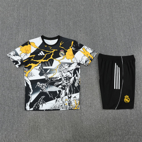 Real Madrid 2025-26 Avengers Black White and Yellow Training suit