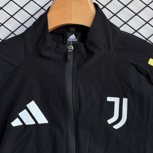 Juventus 202526 Black Windbreaker Suit Size S-2XL