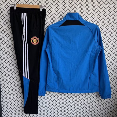 Manchester united 2025-2026 Blue Windbreaker Suit