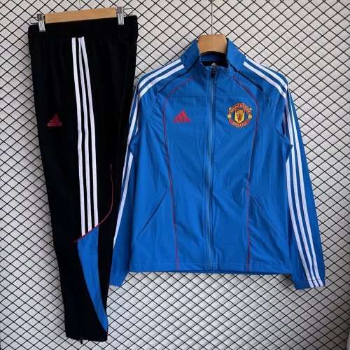 Manchester united 2025-2026 Blue Windbreaker Suit