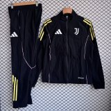 Juventus 202526 Black Windbreaker Suit Size S-2XL