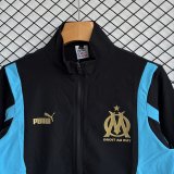 Olympique de Marseille 202526 Black And Blue Windbreaker Suit